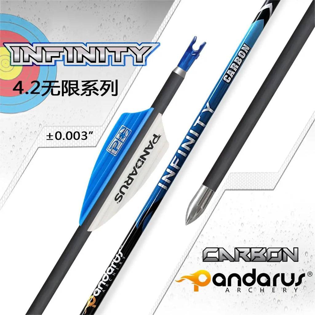 12pcs Pandarus Archery ID4.2mm Pure Carbon Arrow 30in Spine 400 500 600 700 800 900 1000 1100 1200 1300 1500 for Target Shooting