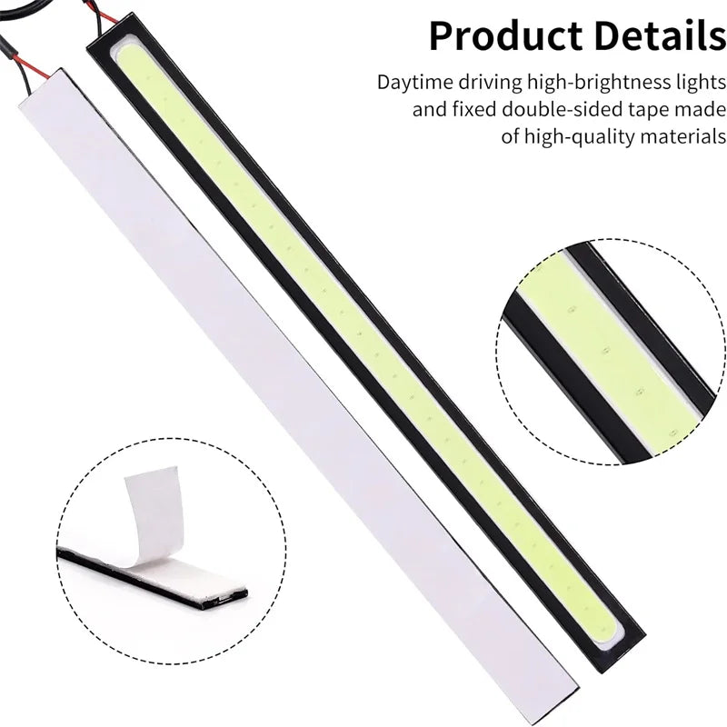 1pc 17cm COB DRL LED 12V 6000K Waterproof Daytime Running Light Auto Strip Light Car COB Fog Lamp Car Styling Led DRL Lamp