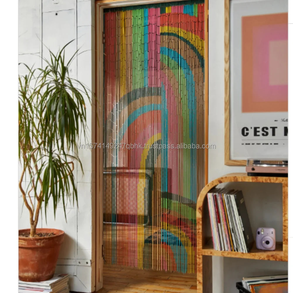 Decorative Bamboo Curtain Elegant Beaded Partition for Interior Design Vietnamese Manufacturer