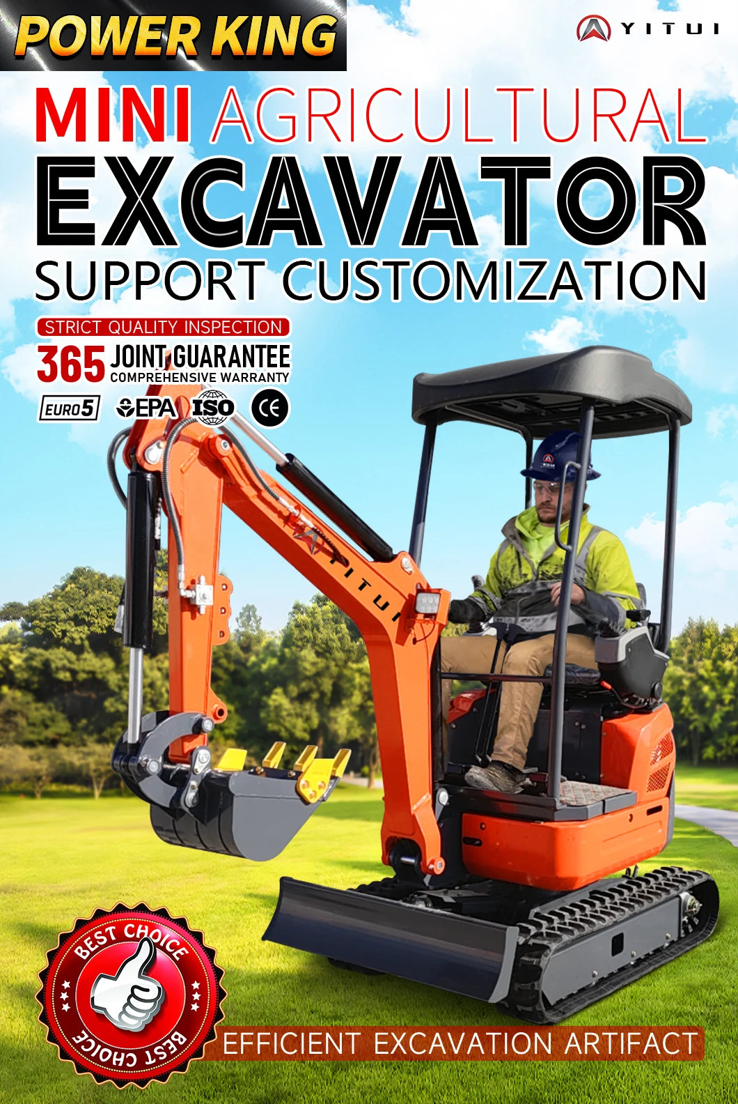 The Latest Fast Delivery Euro 5 Mini Excavator 2.0 Tons Kubota Engine Excavator Manufacturer Customized Mini Excavator