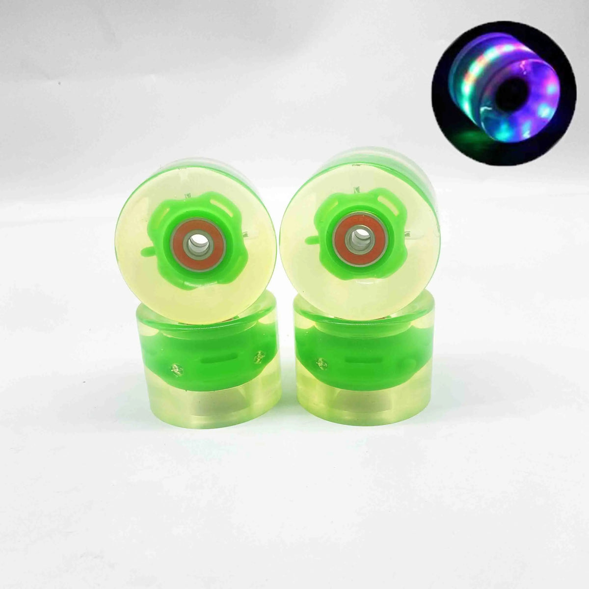 4 Pieces 78A 60*45mm LED Flash Longboard Wheel DanceBoard Transparent Skateboard Wheel PU Double Rocker Flashing Wheel