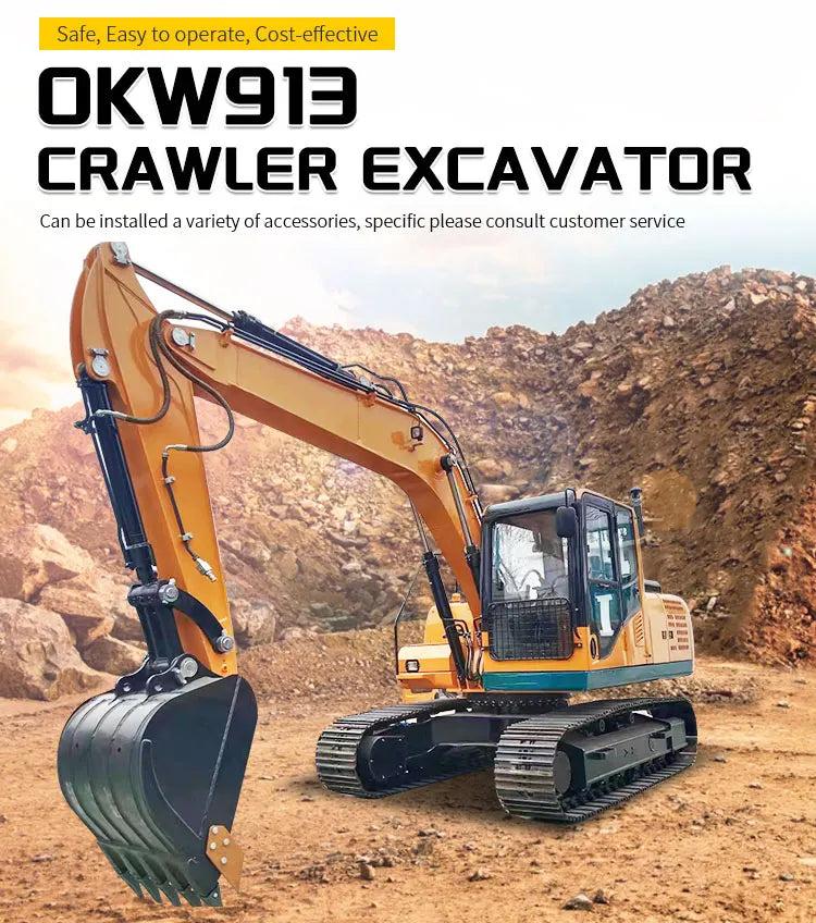 All-Terrain 13000kg 913 Excavator with Official EPA CE Approval for Diverse Engineering Tasks