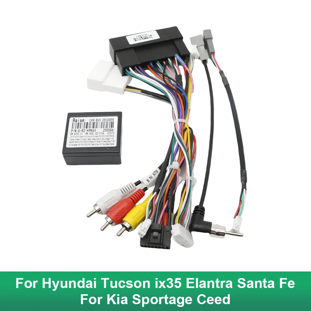 16 Pin Connector Car Android Cable Adapter for Hyundai Tucson Ix35 Elantra Santa Fe for Kia Sportage Ceed CAN Bus Wiring Harness