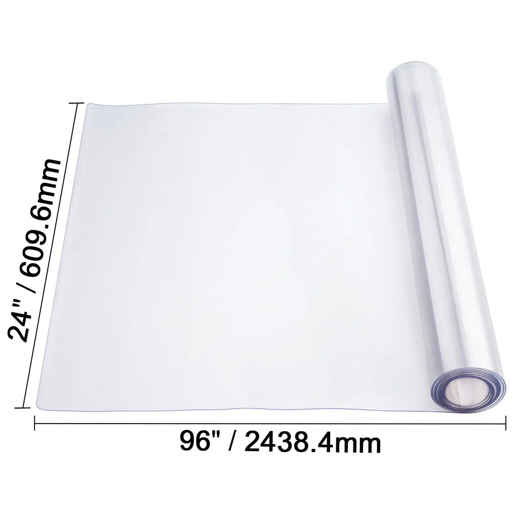 1.5 mm Thick Clear Plastic Table Cover 24 X 96 Inch Rectangular PVC Desk Mat Easy Cleaning Waterproof Furniture Protector for