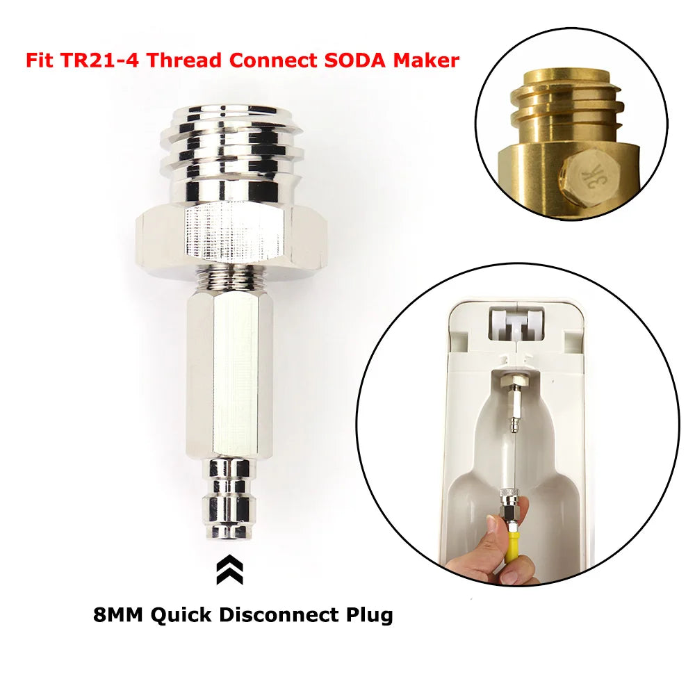 New External Co2 Tank Adapter With Quick Disconnect Connector Fit SodaStream To External CO2 Tank Cylinder
