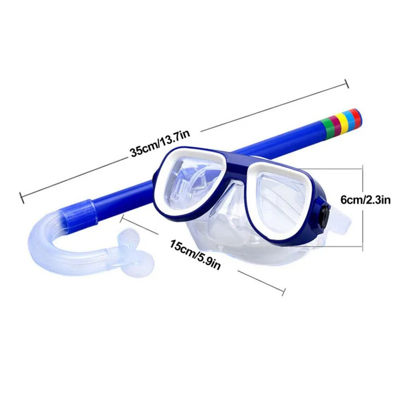 Kids Snorkel Set Scuba Snorkeling Mask Swimming Anti-fog Goggles With Dry Snorkels Tube Diving Underwater Snorkeling Glasses Set