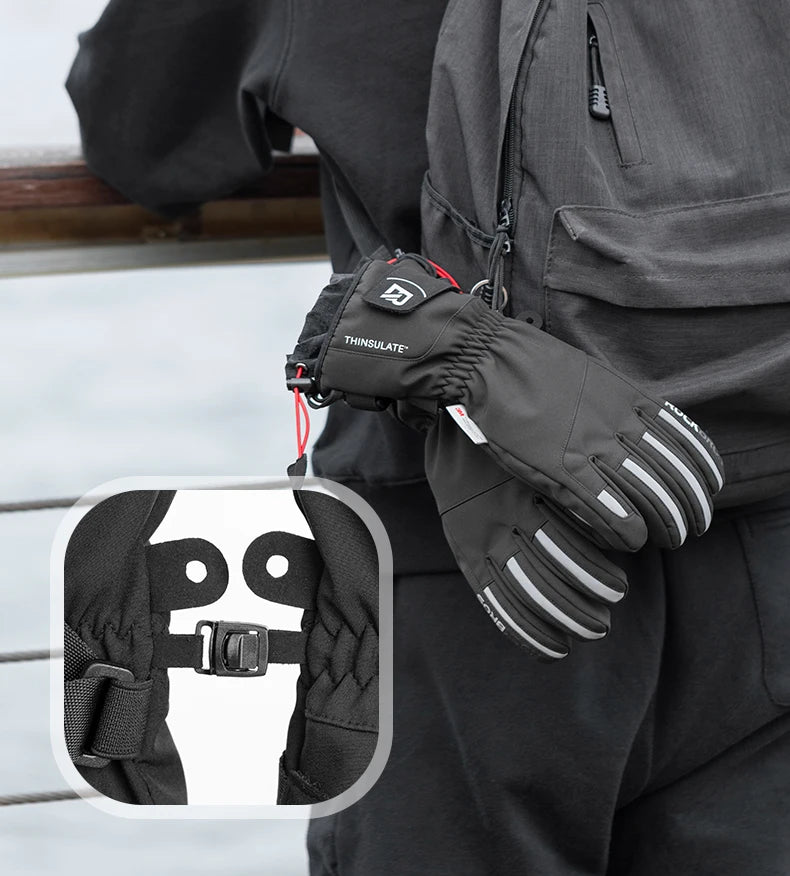 ROCKBROS Winter Ski Gloves Snowboard Gloves Snowmobile Motorcycle Riding Winter Gloves Windproof Waterproof Unisex Snow Gloves