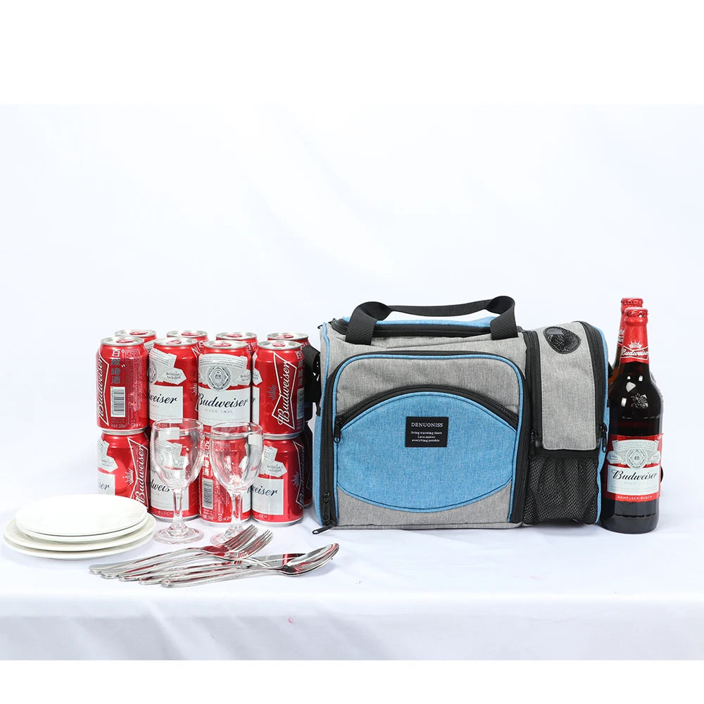 Insulated Lunch Bag Waterproof Large Thermal Food Container Adjustable Shoulder Strap Thickened Lunch Box for School Bag