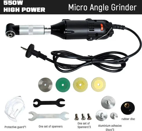 Tungfull 90-Degree Elbow Die Grinder Mold Polisher 550W Multi-Functiont Rotary Tool for Metal Grinding, Wood Carving, Polishing