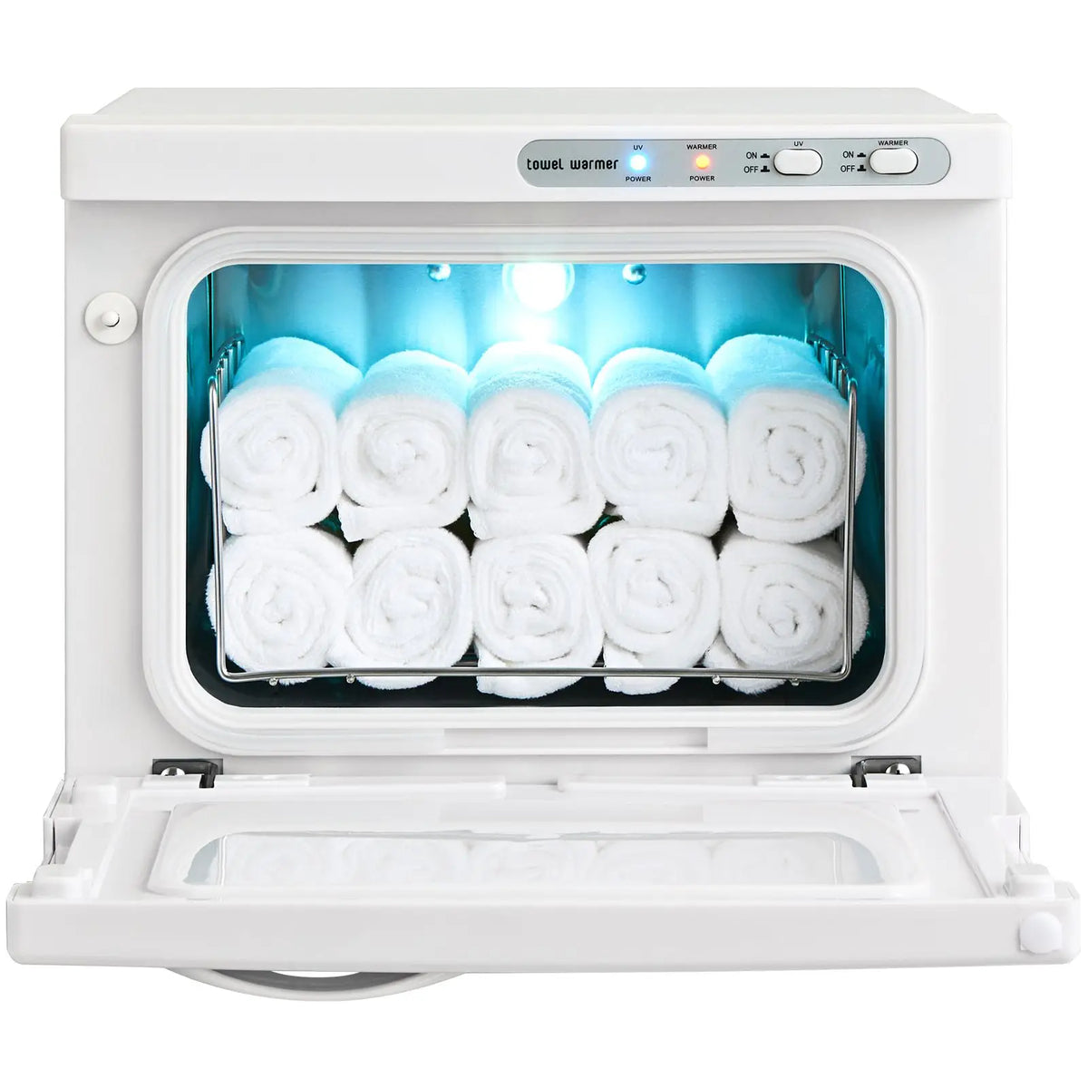Hot 8L Spa Electric Towel Warmer Cabinet 2-in-1 with Stainless Steel Rack Holds 16 Towels All Ro