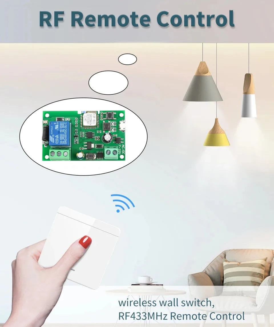 Ewelink WIFI RF 7-32v Garage Door Opener Module Sliding Gate Controller Smart Switch  Alexa Googole Home