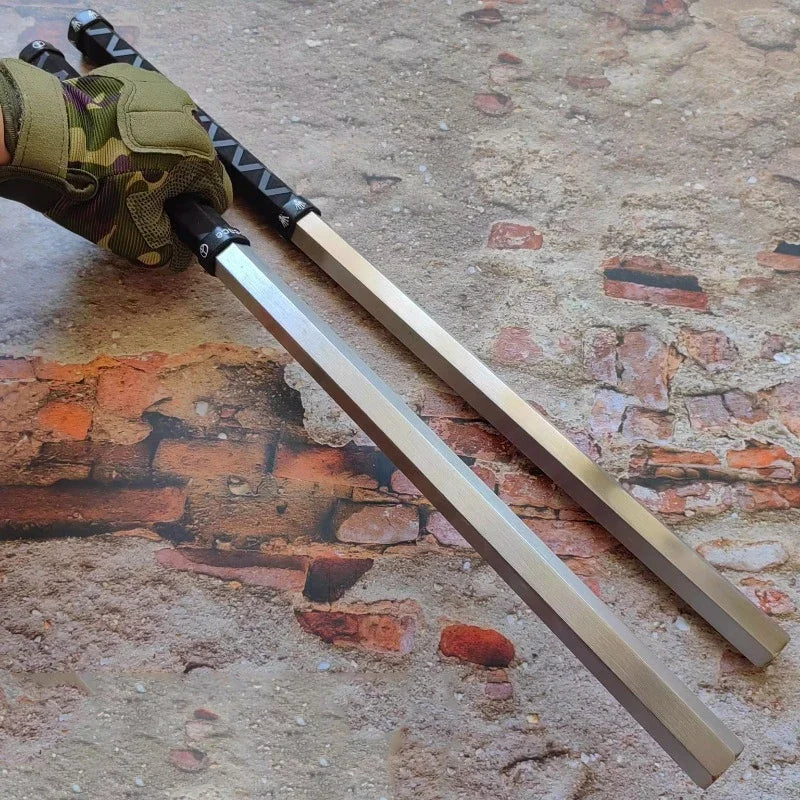 NEW 50cm Outdoor Portable EDC Short Stick Stainless Steel Solid Integrated Steel Car Emergency Window Breaking Tool