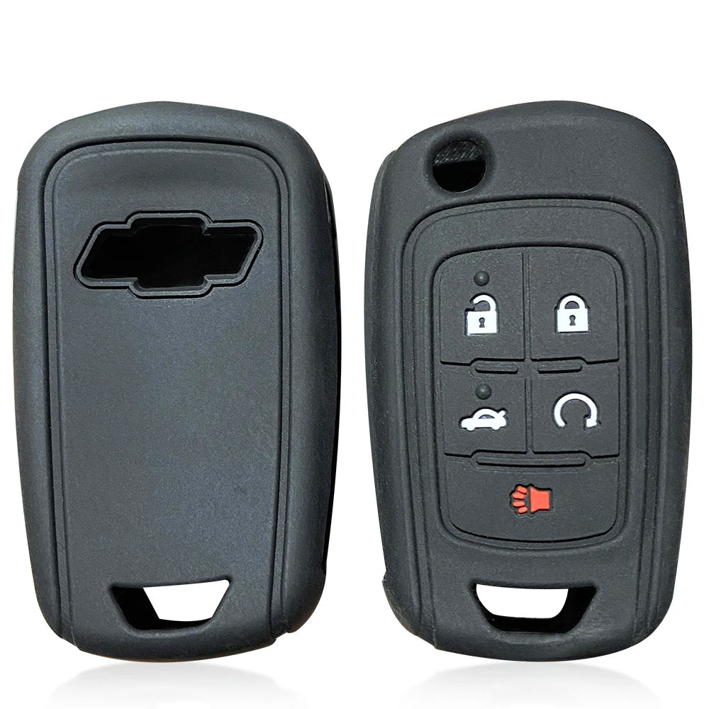 5 Buttons Silicone Cover Holder Key Jacket for Chevrolet Camaro Cruze Volt Equinox Spark Malibu Sonic Flip Remote Key Case Shell