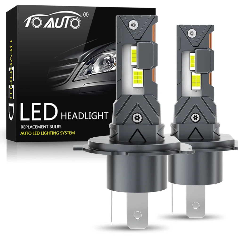 2Pcs H1 H3 Headlight Bulbs Canbus No Error H4 H7 25000LM 70W Auto Mini LED Turbo Bulb For Car 6500K Automobile Lamp Plug & Play