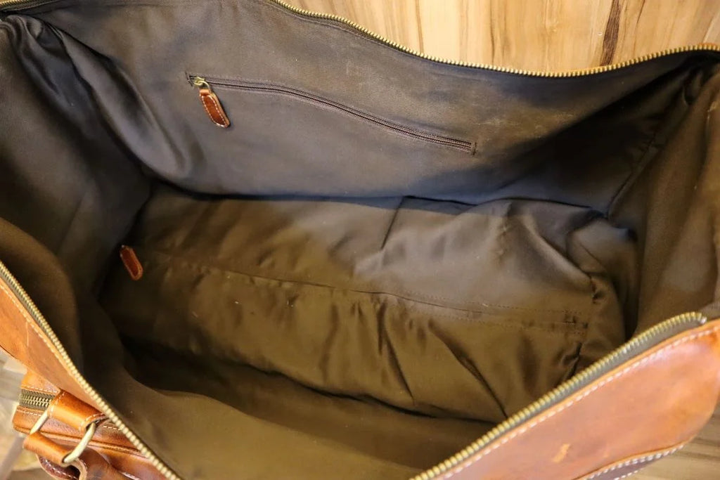 Vintage Design Durable Suitcase Real Leather Travel Luggage Bag Genuine Cow Leather Travel Bag With Wheels