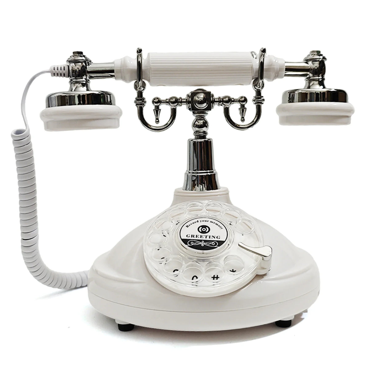 Voice Guestbook Telphone Wedding Telephone Capacity Vintage Rotary Recording Phone Customized Message for Wedding Birthday Party
