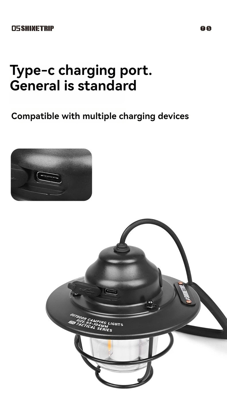 USB Rechargeable LED Camping Lantern Small Drop Light - Portable Campsite Atmosphere Lamp for Hanging Tent & Outdoor Activities