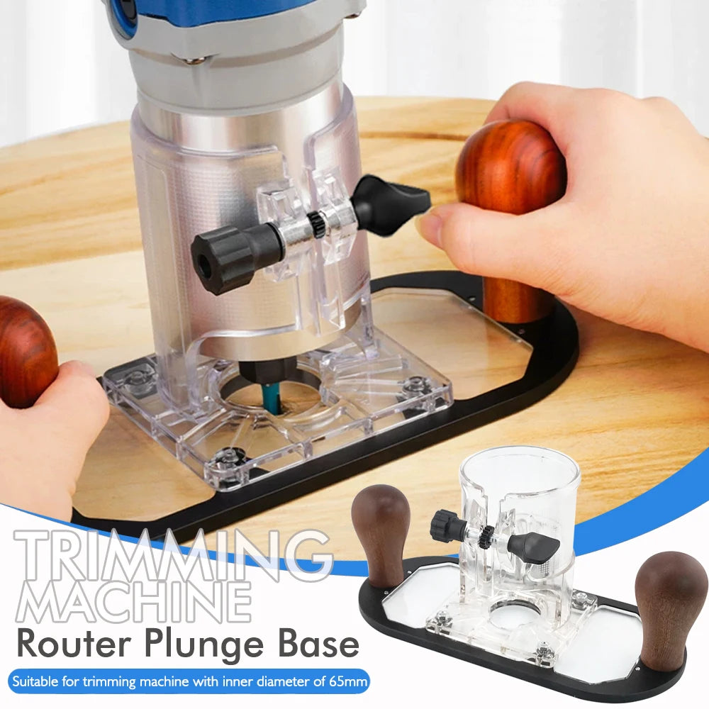 New Wood Router Base for Edge Guide - Woodworking Trimming Machine Milling Groove Flip Engraving Trimming Opening Milling Base