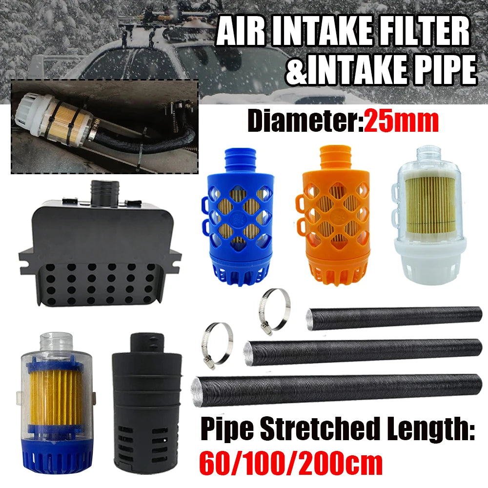 Air Diesel Heater Duct Pipe 25mm Diameter 0.6/1/2M Length Air Intake Filter for Webasto Dometic Eberspaecher