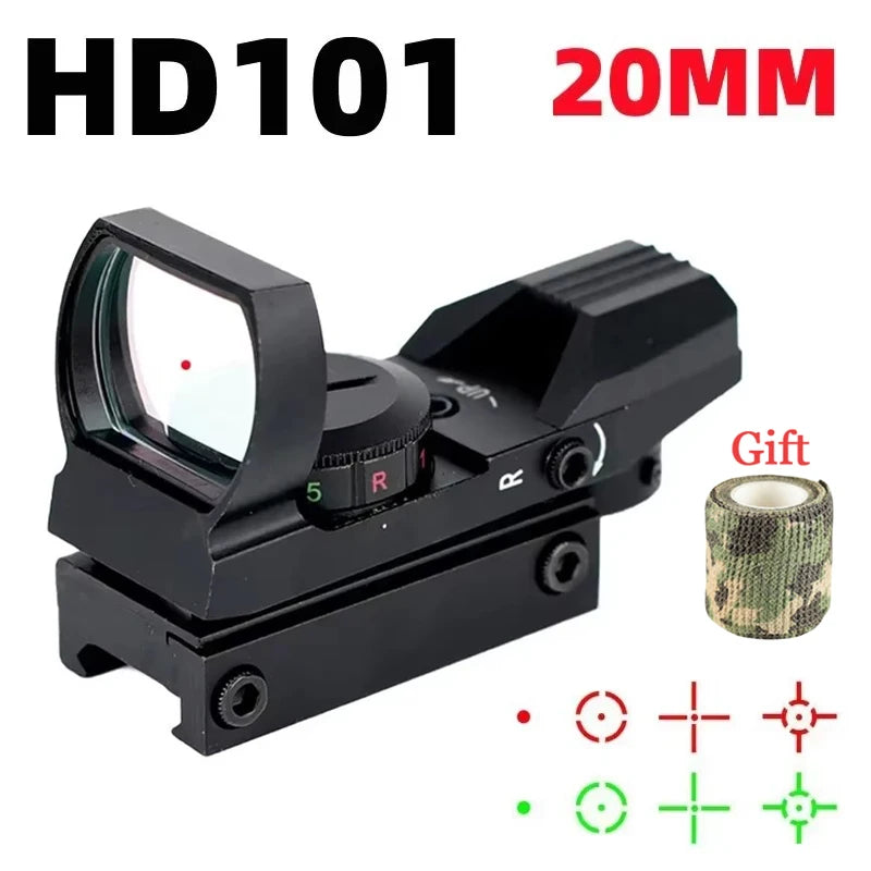 4-12X50ir Scope Red Green Two Color Illumination with HD101 HD103 4 Points Reticle Red Dot Optics Sight Hunting Combo