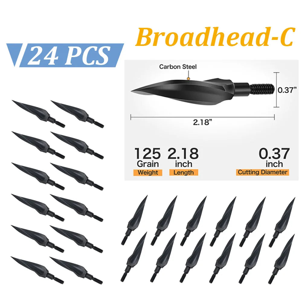 120grain Hunting Broadheads Arrowheads Points Tip for Carbon Arrows for Compound Bow Longbow Archery Outdoor Hunting Shooting