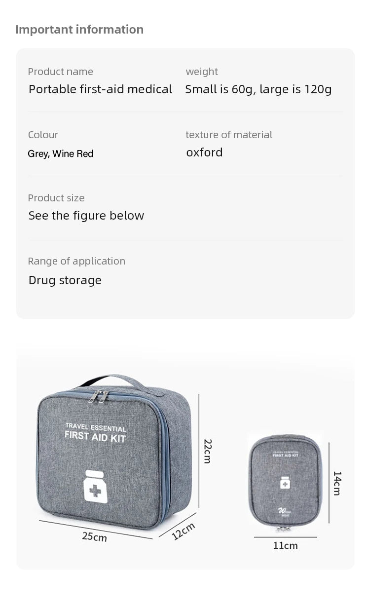 Large-Capacity Portable Family First Aid Kit,Layered Medicine Storage Bag for Household, Outdoor Activities & Travel Needs