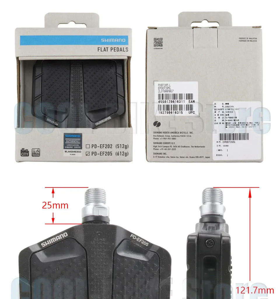Shimano PD EF102 EF202 EF205 Pedals PD-EF202 Are Platform Pedals for MTB, Trekking and City Use That Have an Aluminum Body With