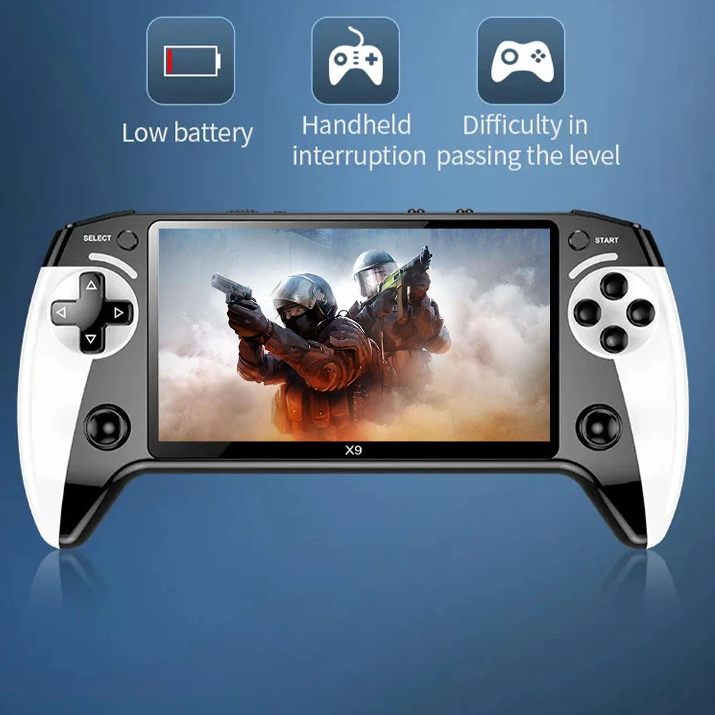 X9 Handheld Game Console Built-in 9 Classic Game Emulators 5.5Inch Screen 1500mAh 360° Non-slip joystick Retro Video Game Player