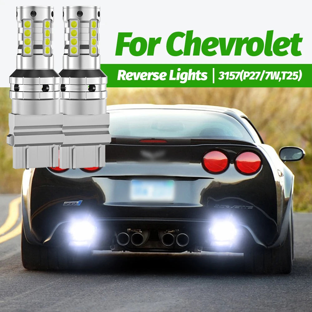 2pcs LED Reverse Light Blub Backup Lamp 3157 P27/7W T25 3156 Canbus No Error For Chevrolet Corvette 2005-2013