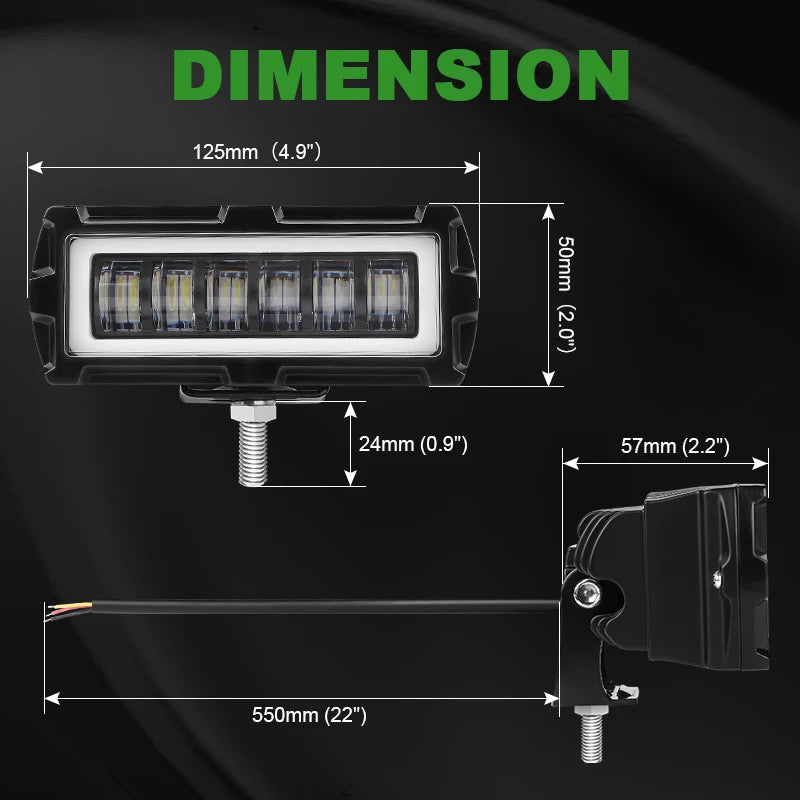 4 inch 5 inch 7D Angel Eye LED work Light Bar Offroad 4x4 Spotlight Fog Lamp 12V 24V Driving Work lamp DRL for Truck SUV ATV
