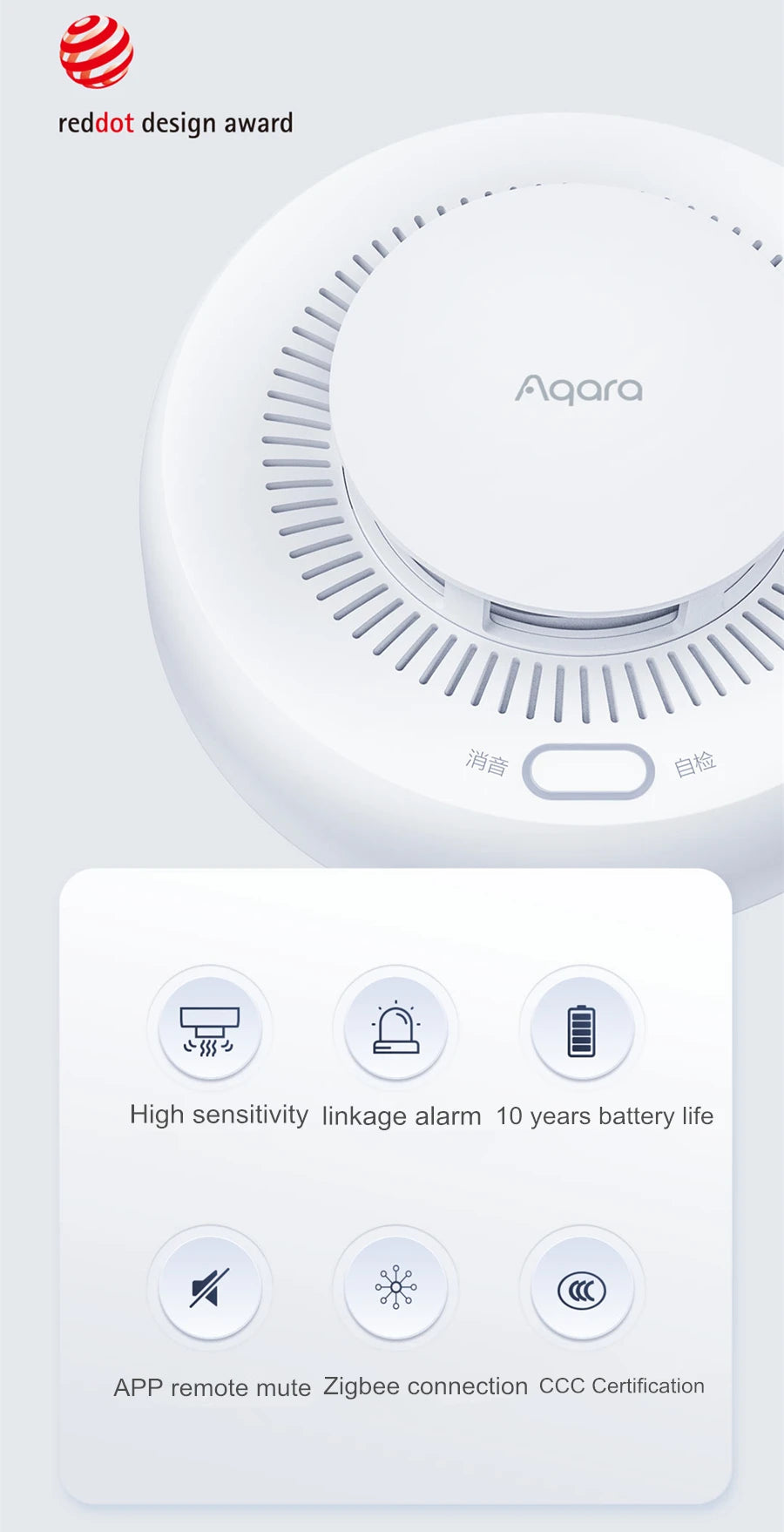 Aqara Smart Natural Gas Smoke Detector ZigBee Gas Leak Alarm Intelligent Linkage Smart Home Security For Mi Home Homekit APP