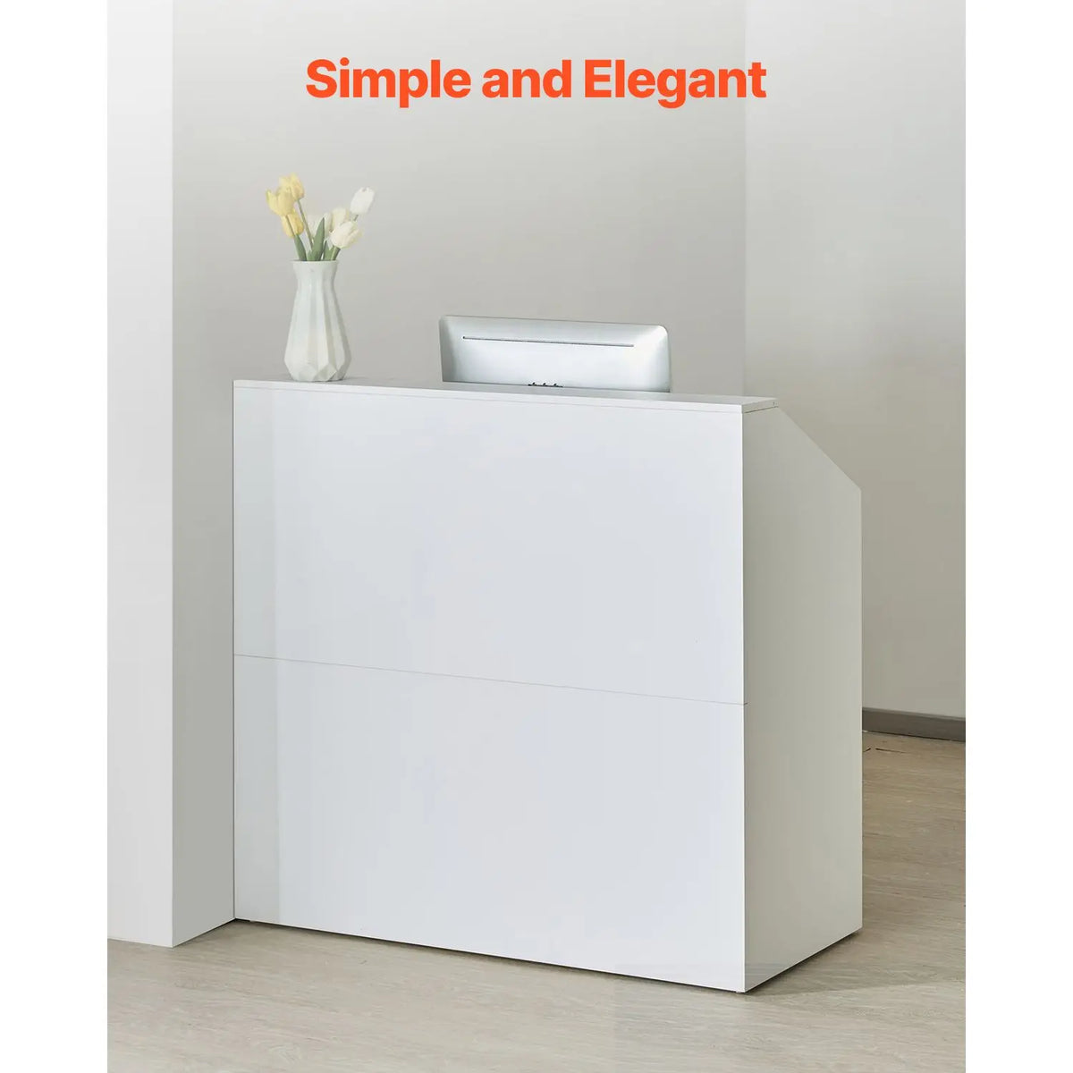 46-Inch Rectangular Front Counter Table Reception Desk for Office & Hospital Retail Front Reception Counter