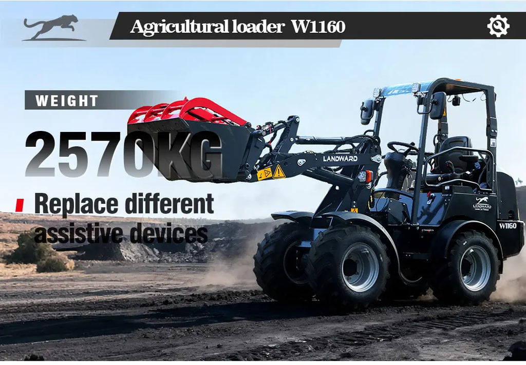 Farm Loader Diesel Kubota Engine Mini Loader Euro5 EPA Wheeled Mini Loader Hydraulic 4×4 Compact Loader 2 Ton Loaders Customized