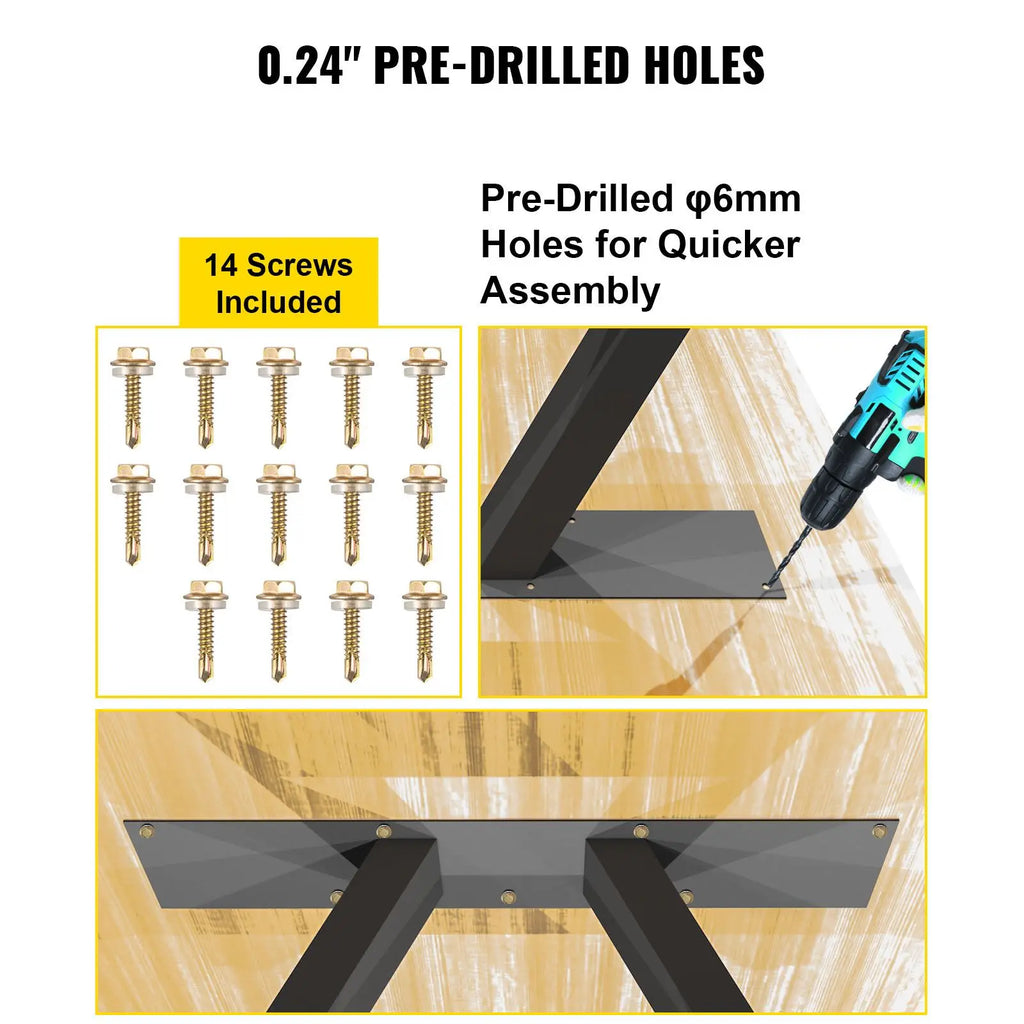"Aluminum Heavy Duty 28 X 17.7 Inch Shaped Desk Legs Set 2 with Polyurethane Coating Furniture Legs"