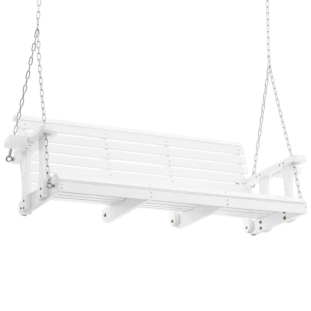 Heavy Duty 5.5 ft Wooden Porch Swing Patio Bench Swing for Courtyard Garden Upgraded 880 Lbs Strong Load Capacity Indoor Use