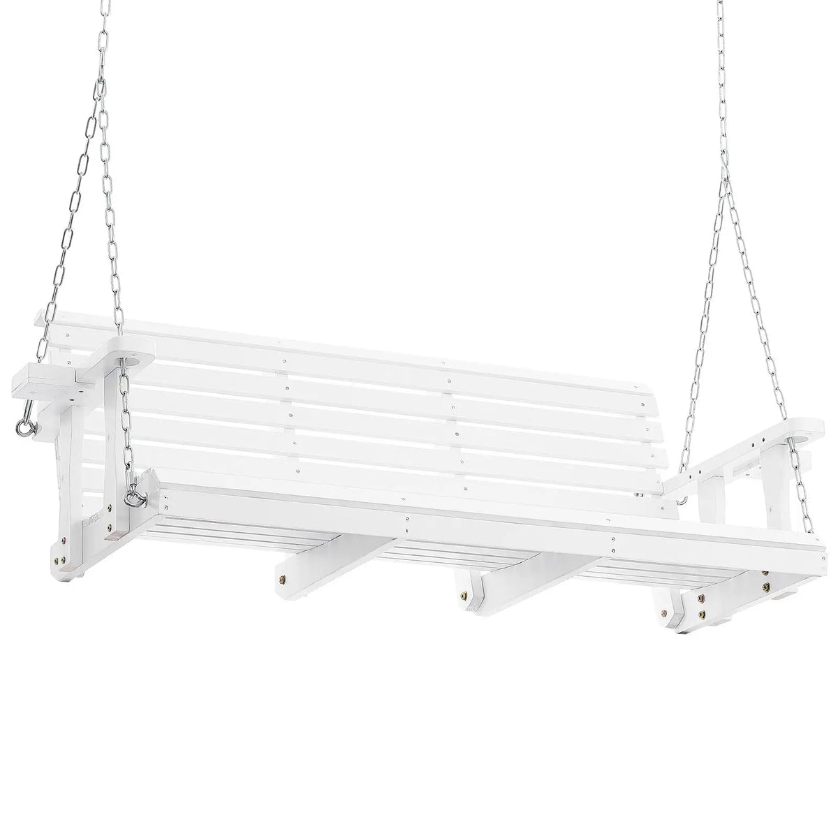 Heavy Duty 5.5 ft Wooden Porch Swing Patio Bench Swing for Courtyard Garden Upgraded 880 Lbs Strong Load Capacity Indoor Use