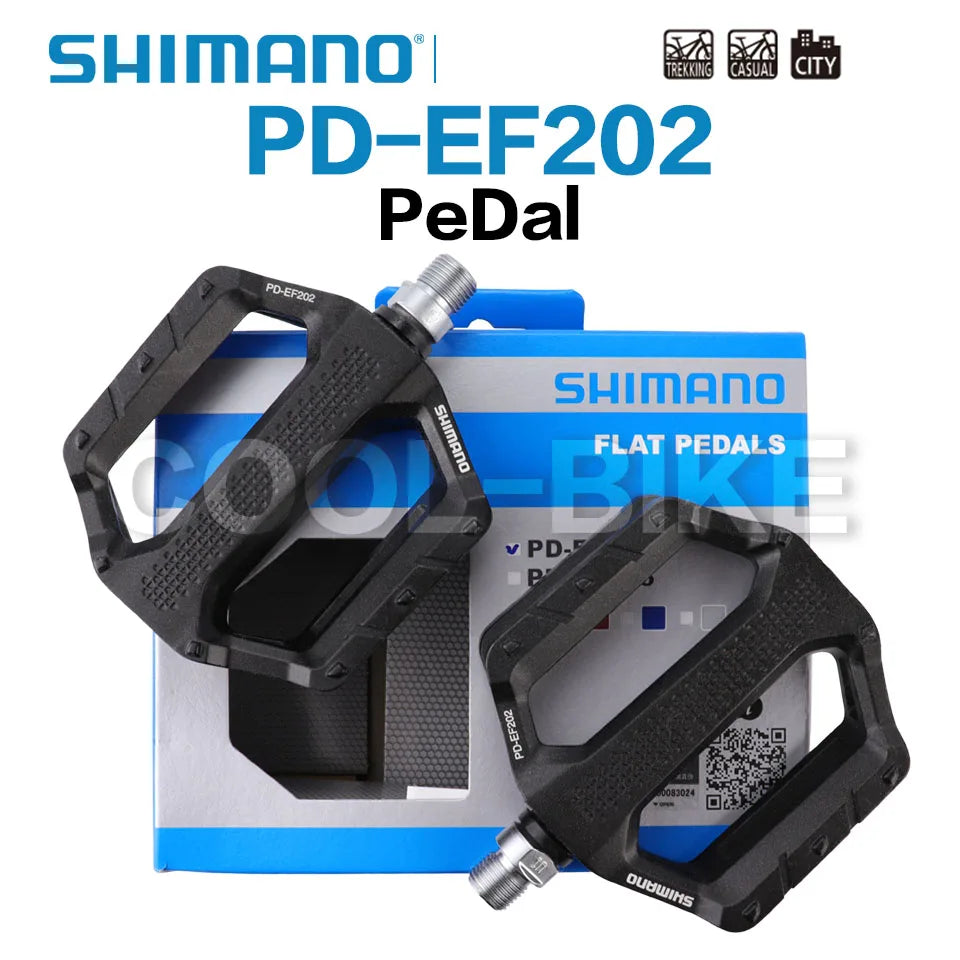 Shimano PD EF102 EF202 EF205 Pedals PD-EF202 Are Platform Pedals for MTB, Trekking and City Use That Have an Aluminum Body With