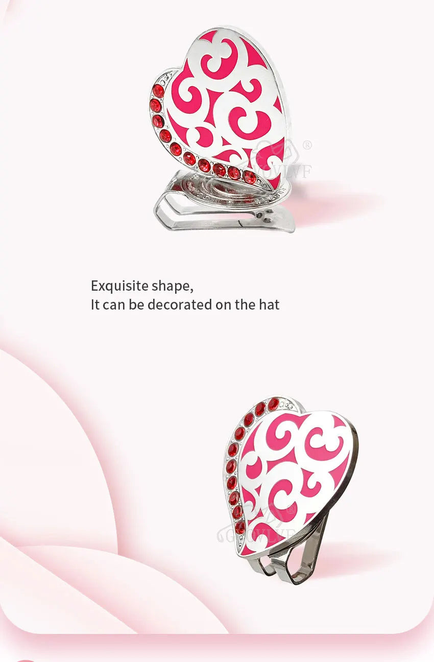 1pc Golf Bling Golf Ball Marker with A Standard Magnetic Hat Clip Gift for Women Golf Accessories Easily to Golf Cap New