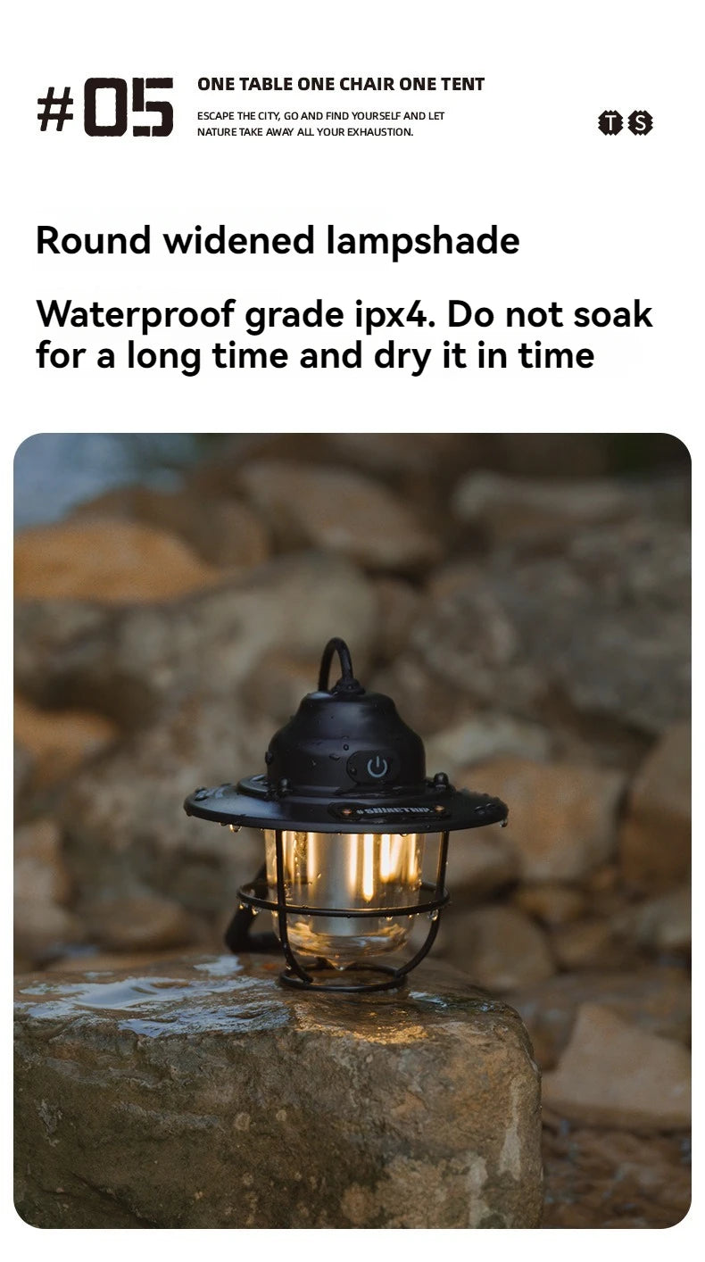 USB Rechargeable LED Camping Lantern Small Drop Light - Portable Campsite Atmosphere Lamp for Hanging Tent & Outdoor Activities