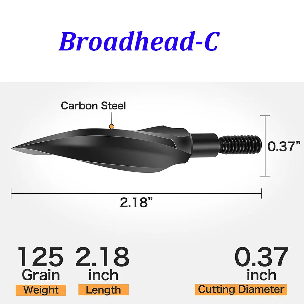 120grain Hunting Broadheads Arrowheads Points Tip for Carbon Arrows for Compound Bow Longbow Archery Outdoor Hunting Shooting