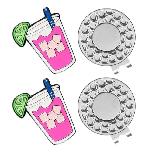 2 Pack Funny Hat Clip Style Golf Ball Markers Durable Portable Practical Golf Putting Green Course Game Accessories