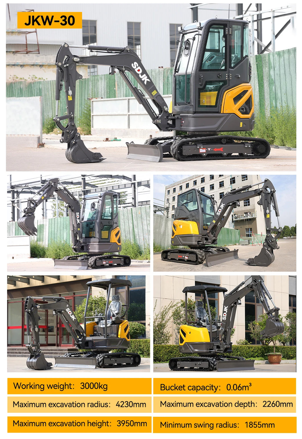 Hot Selling 1 Ton 2 Ton Mini Excavator Multifunctional Track Enclosed 2.5 Ton Small Excavator Customized and Fast Delivery