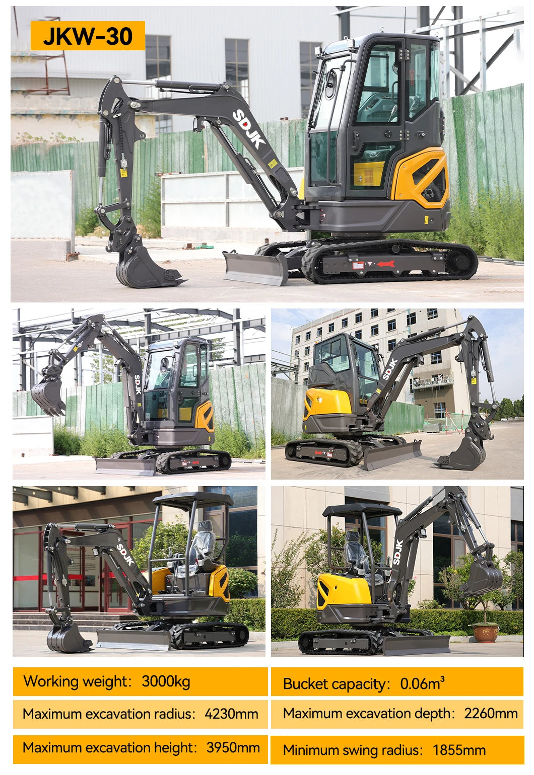 Hot Selling 1 Ton 2 Ton Mini Excavator Multifunctional Track Enclosed 2.5 Ton Small Excavator Customized and Fast Delivery