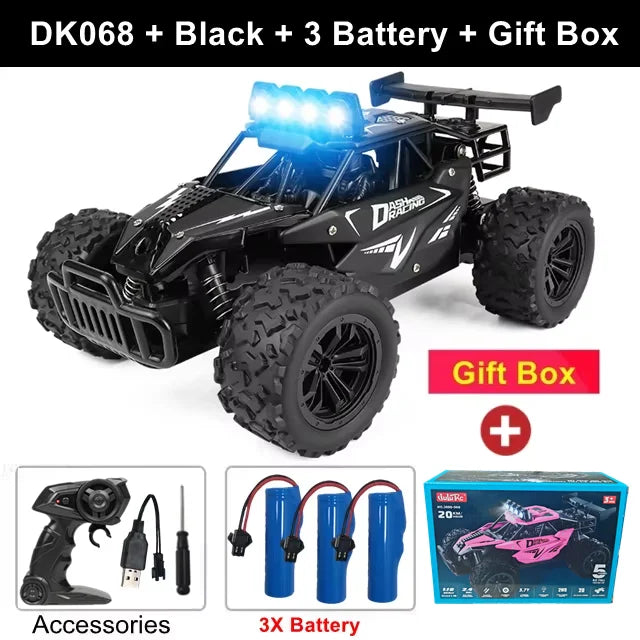 Oike Remote Control Car RC Drift Racing Vehicle Off Road Alloy 2.4G Radio High-Speed Trucks With LED Light Climbing Gift Kid Toy