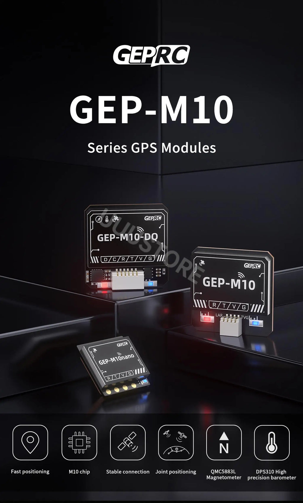 GEPRC GEP-M10 M10-DQ Series GPS Module Integrate SBAS Joint Positioning QMC5883L Magnetometer DPS310 Barometer For FPV Drone