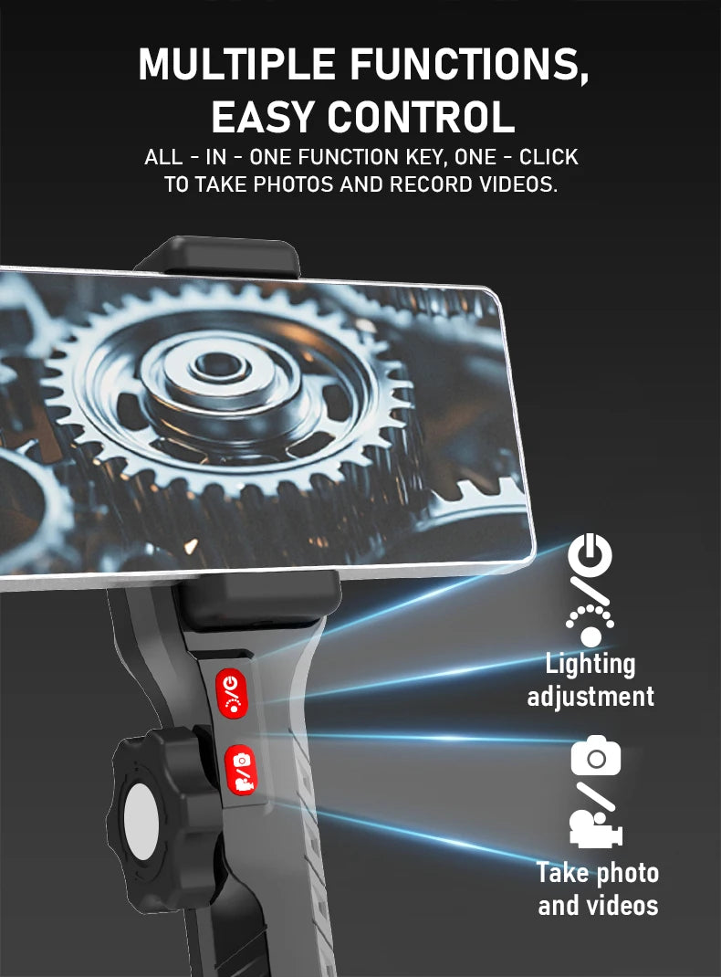 5Inch Borescope, Two-Way Rotary 360° Industrial 3.9mm Camera for Automotive Repair, Plumbing Inspection
