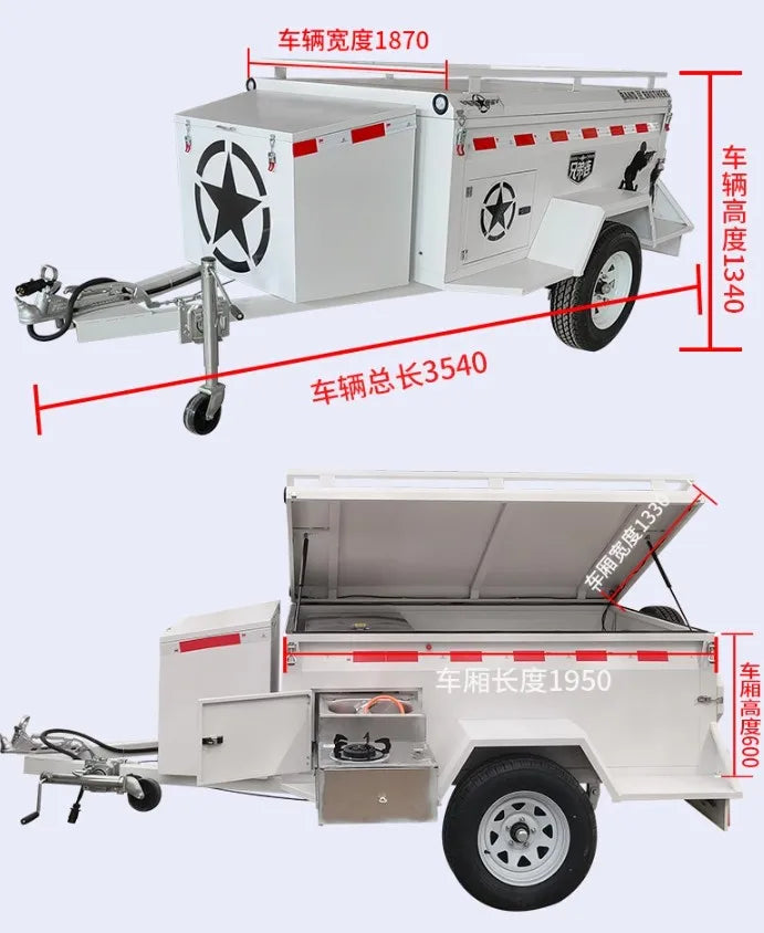 Camping trailer off-road home chassis self-driving car rear hanging small trailer