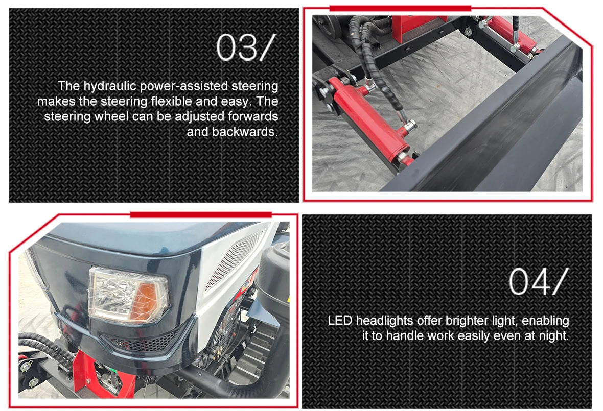 Discount Price Mini 25hp 35hp Diesel Power Tiller Cultivators Agricultural Farming Machine Crawler Tractor
