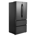 18.9 Cu. Ft. Counter Depth French Door Refrigerator LED Display Kitchen Fridge with 4 Casters Frost-Free Defrost