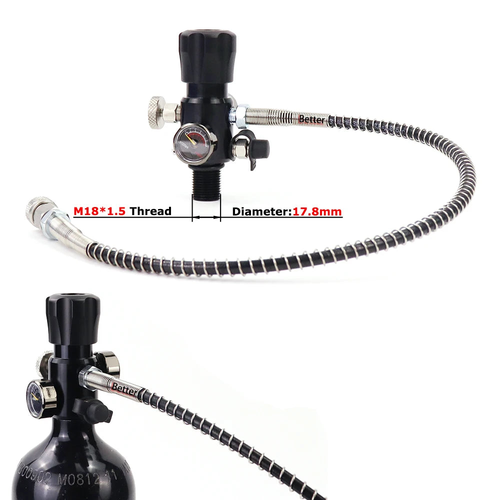 High Pressure Air Tank Charging Valve 300Bar Filling Station Cylinder Refill Adapter With M18x1.5 Or 5/8-18UNF Thread